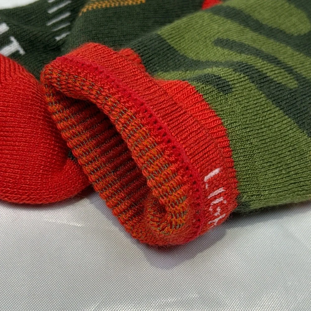 LeBent Monster Party Snow Socks Kid Light Cushion Merino Wool Blend Kombu Green